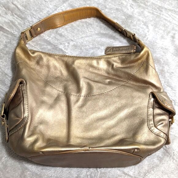 Michael Kors Metallic Gold Leather Shoulder Bag - Picture 2 of 14